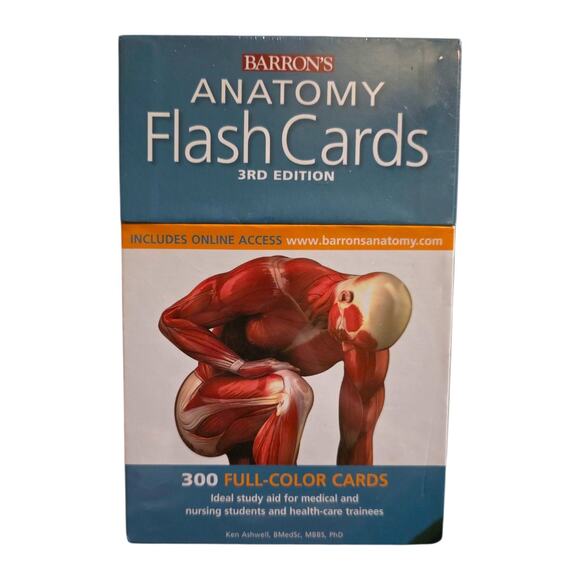 Barron's Anatomy Flash Cards 3rd Edition Ken Ashwell NEW SEALED Full Color Cards - Picture 1 of 6